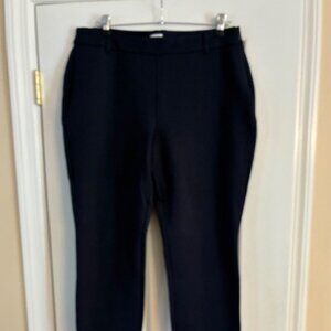 J Crew Women's Navy Blue Stretch Straight Pockets Side Zipper Pants Size 14